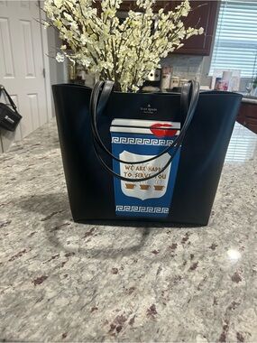 kate spade Coffee Break Large Black Tote - NWT